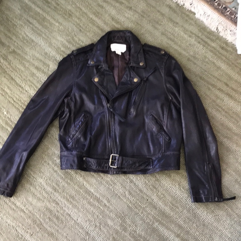 Artelier Nicole Miller leather moto jacket.